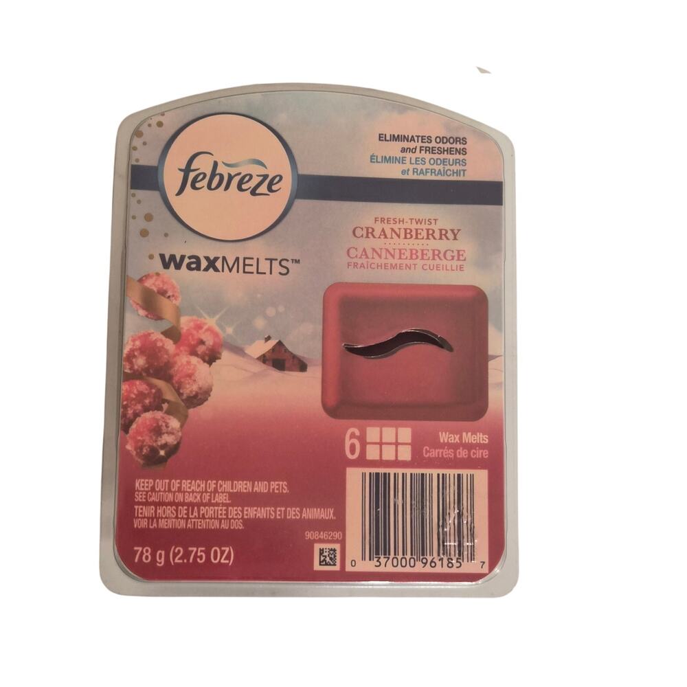 Febreze Wax Melts Cranberry – 6 Scented Wax Cubes – Holiday Air Freshener